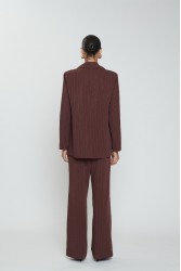 MIX AND MATCH Franka Pants Bordeaux Μπορντώ Παντελόνι με Στρας